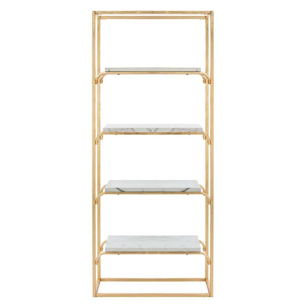 Fiora 72 in. Gold/White Metal 4-shelf Bookcase by SAFAVIEH 3 Fiora 72 in. Gold/White Metal 4-shelf Bookcase by SAFAVIEH