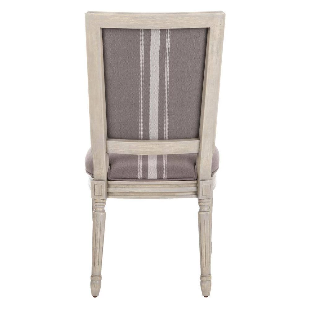 Buchanan Gray/Beige/Rustic Gray 19 in. H French Brasserie Linen Rectangular Side Chair (Set of 2) by SAFAVIEH 9 Buchanan Gray/Beige/Rustic Gray 19 in. H French Brasserie Linen Rectangular Side Chair (Set of 2) by SAFAVIEH - Image 7