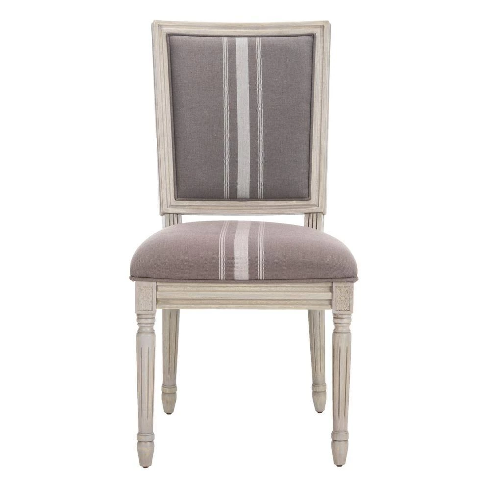 Buchanan Gray/Beige/Rustic Gray 19 in. H French Brasserie Linen Rectangular Side Chair (Set of 2) by SAFAVIEH 13 Buchanan Gray/Beige/Rustic Gray 19 in. H French Brasserie Linen Rectangular Side Chair (Set of 2) by SAFAVIEH - Image 11