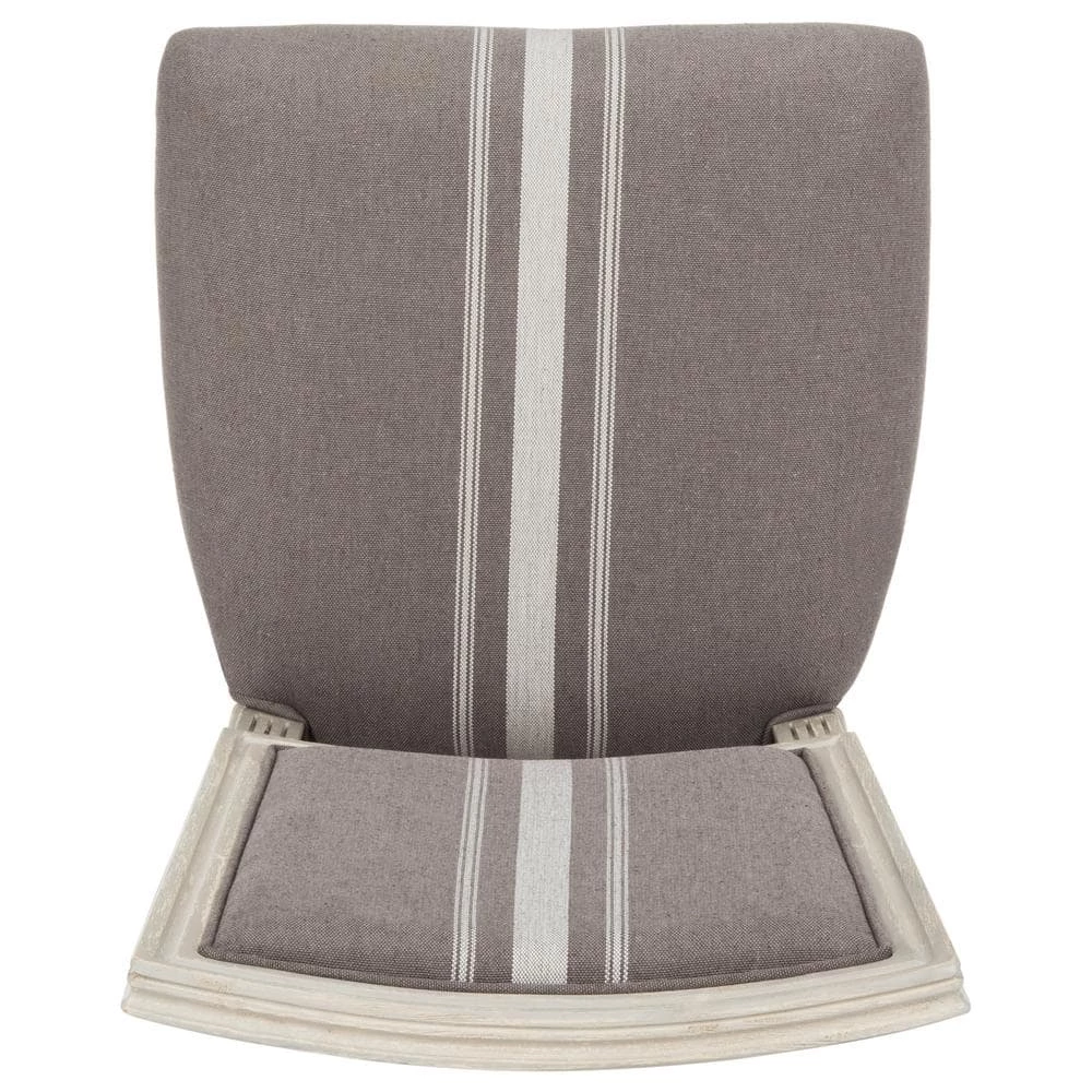 Buchanan Gray/Beige/Rustic Gray 19 in. H French Brasserie Linen Rectangular Side Chair (Set of 2) by SAFAVIEH 6 Buchanan Gray/Beige/Rustic Gray 19 in. H French Brasserie Linen Rectangular Side Chair (Set of 2) by SAFAVIEH - Image 4
