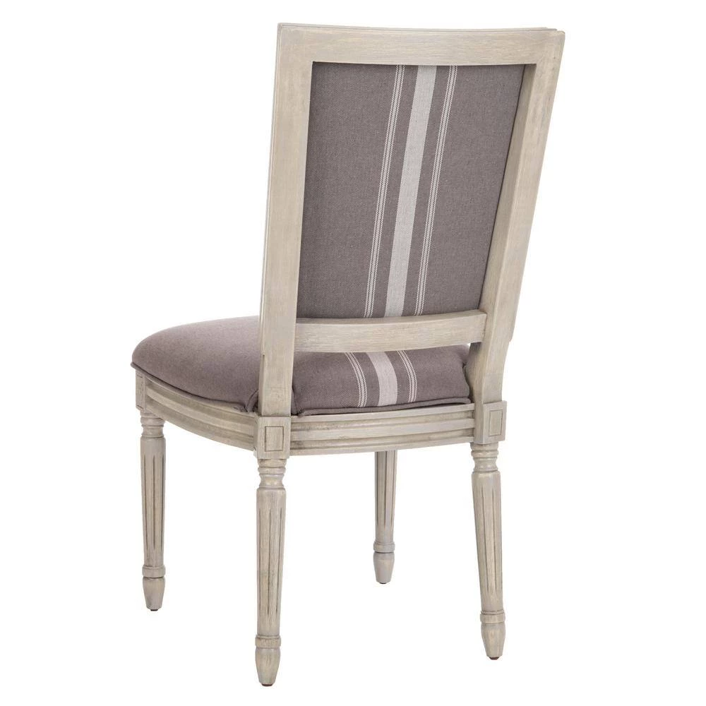 Buchanan Gray/Beige/Rustic Gray 19 in. H French Brasserie Linen Rectangular Side Chair (Set of 2) by SAFAVIEH 11 Buchanan Gray/Beige/Rustic Gray 19 in. H French Brasserie Linen Rectangular Side Chair (Set of 2) by SAFAVIEH - Image 9