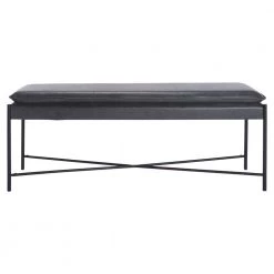 Kara Gray/Black Upholstered Entryway Bench by SAFAVIEH