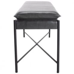 Kara Gray/Black Upholstered Entryway Bench by SAFAVIEH -Safavieh Sales Store gray black safavieh bedroom benches bch6402a c3 1000