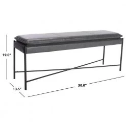Kara Gray/Black Upholstered Entryway Bench by SAFAVIEH -Safavieh Sales Store gray black safavieh bedroom benches bch6402a fa 1000