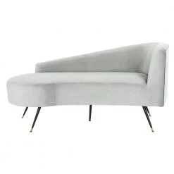 Evangeline Gray/Black Chaise Lounge by SAFAVIEH