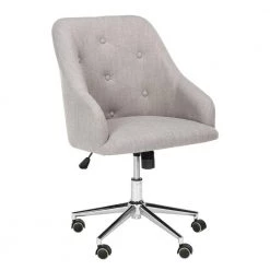 Evelynn Gray/Chrome Swivel Office Chair by SAFAVIEH -Safavieh Sales Store gray chrome safavieh task chairs och4502a e1 1000