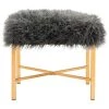 Horace Gray/Gold Faux Sheepskin Bench by SAFAVIEH 2 Horace Gray/Gold Faux Sheepskin Bench by SAFAVIEH -Safavieh Sales Store gray gold safavieh bedroom benches fox6267a 64 1000