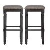 Preston 30 in. Light Gray Wood Backless Bar Stool (Set of 2) by SAFAVIEH -Safavieh Sales Store gray linen safavieh bar stools bst6400b set2 64 1000