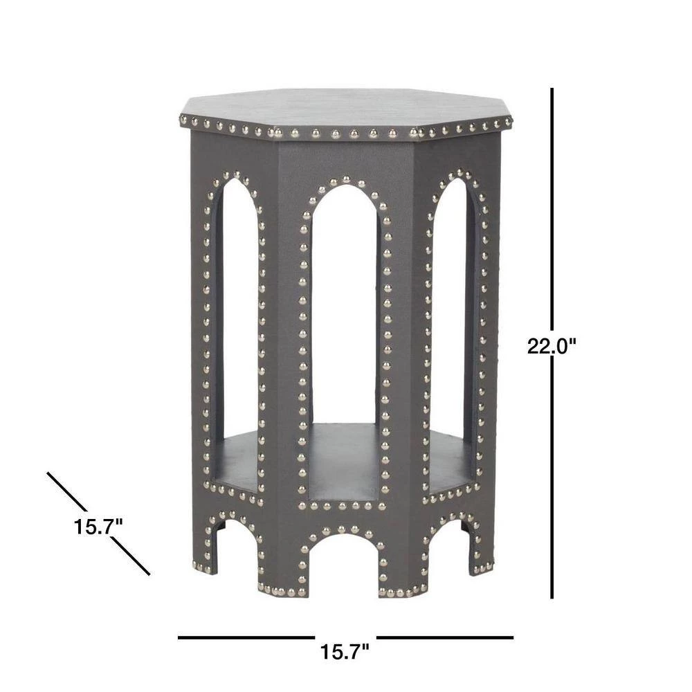 Nara Gray End Table by SAFAVIEH 5 Nara Gray End Table by SAFAVIEH - Image 3
