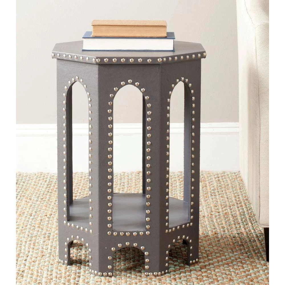 Nara Gray End Table by SAFAVIEH 4 Nara Gray End Table by SAFAVIEH - Image 2