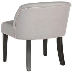 Bell Gray/Off-White Upholstered Vanity Chair by SAFAVIEH -Safavieh Sales Store gray taupe black safavieh makeup vanities mcr4203b 1f 1000