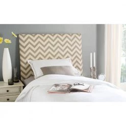 Ziggy Gray/White Twin Upholstered Headboard by SAFAVIEH 8 Ziggy Gray/White Twin Upholstered Headboard by SAFAVIEH -Safavieh Sales Store gray white zig zag safavieh headboards mcr4038b e1 1000
