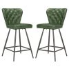 Ashby 25.98 in. Green and Black Swivel Counter Stool (Set of 2) by SAFAVIEH