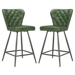 Ashby 25.98 in. Green and Black Swivel Counter Stool (Set of 2) by SAFAVIEH