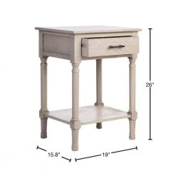 Peyton 19 in. Beige Rectangle Wood Storage End Table by SAFAVIEH -Safavieh Sales Store greige safavieh end side tables acc5704d 40 1000