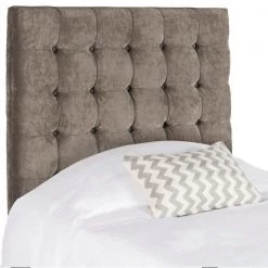 Lamar Gray/Beige Twin Upholstered Headboard by SAFAVIEH