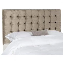 Lamar Gray/Beige King Upholstered Headboard by SAFAVIEH
