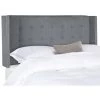 Keegan Gray Full Upholstered Headboard by SAFAVIEH 2 Keegan Gray Full Upholstered Headboard by SAFAVIEH -Safavieh Sales Store grey velvet safavieh headboards mcr4007c f 64 1000