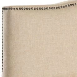 Jeneve Beige King Upholstered Headboard by SAFAVIEH -Safavieh Sales Store hemp safavieh headboards mcr4031a 4f 1000