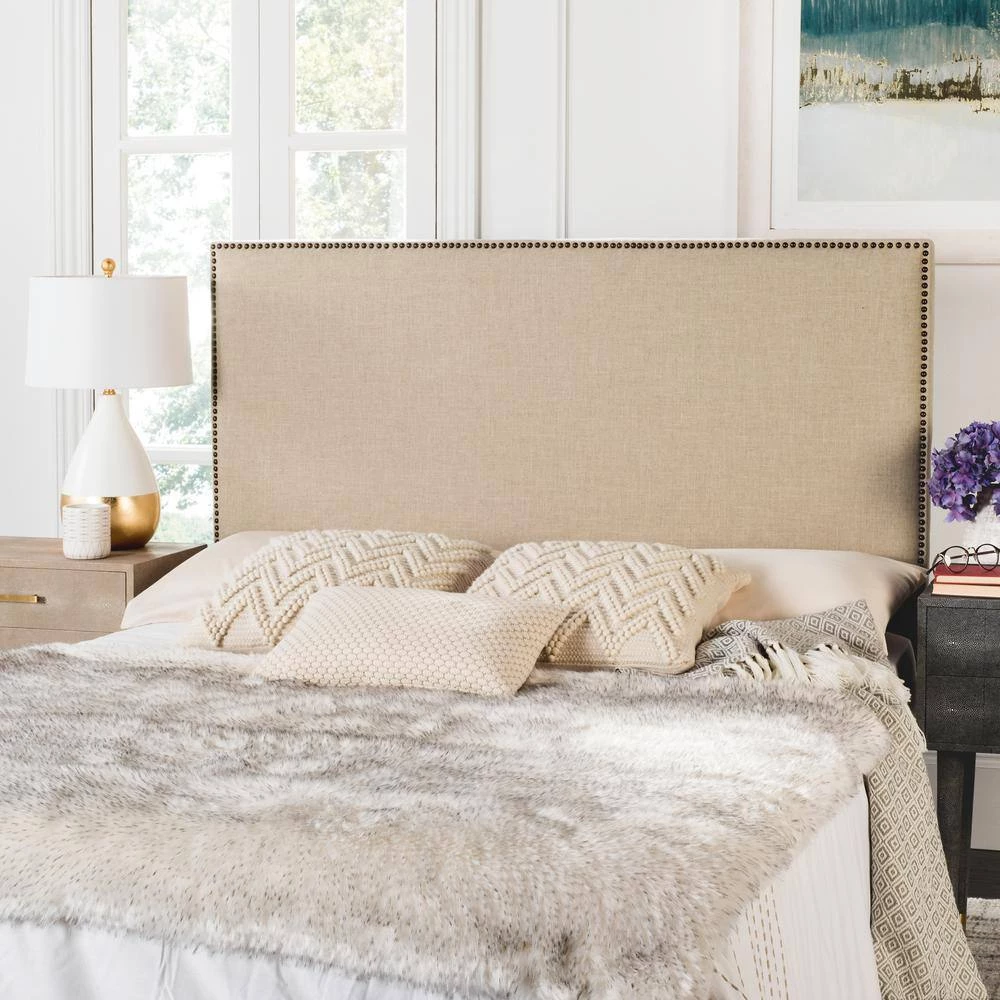 Sydney Off-White Upholstered Headboard by SAFAVIEH 4 Sydney Off-White Upholstered Headboard by SAFAVIEH - Image 2