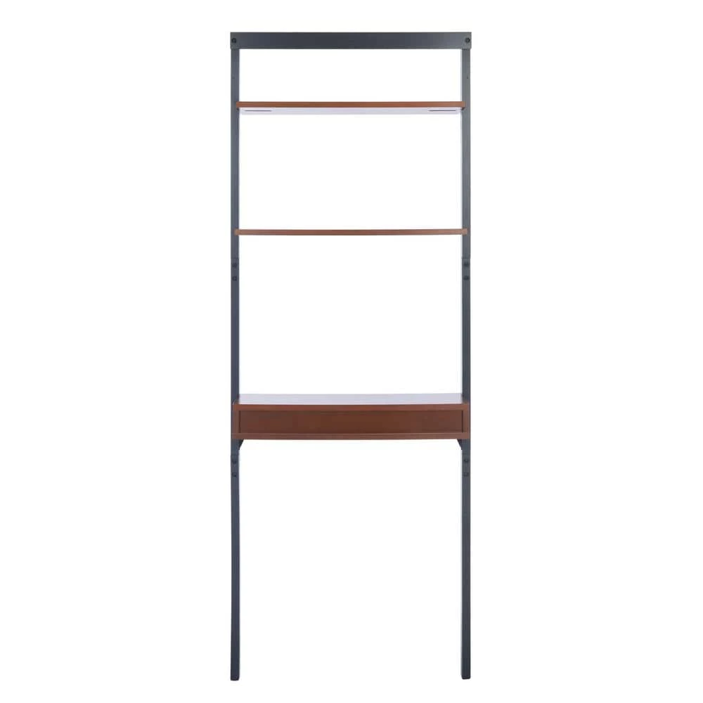 Pamella 27.6 in. Brown/Black 2-Shelf Leaning Desk by SAFAVIEH 8 Pamella 27.6 in. Brown/Black 2-Shelf Leaning Desk by SAFAVIEH - Image 6