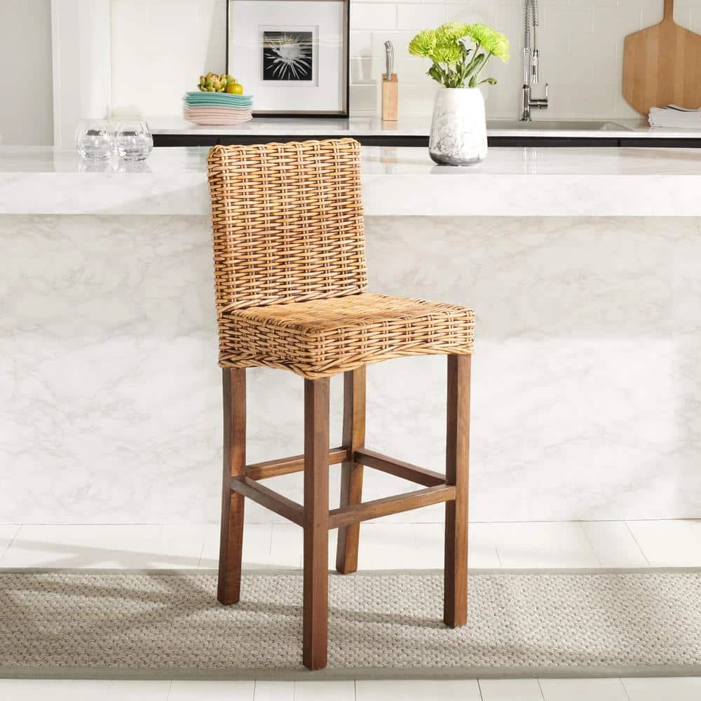 Tobie 43.31 in. Brown Bar Stool by SAFAVIEH 13 Tobie 43.31 in. Brown Bar Stool by SAFAVIEH - Image 11