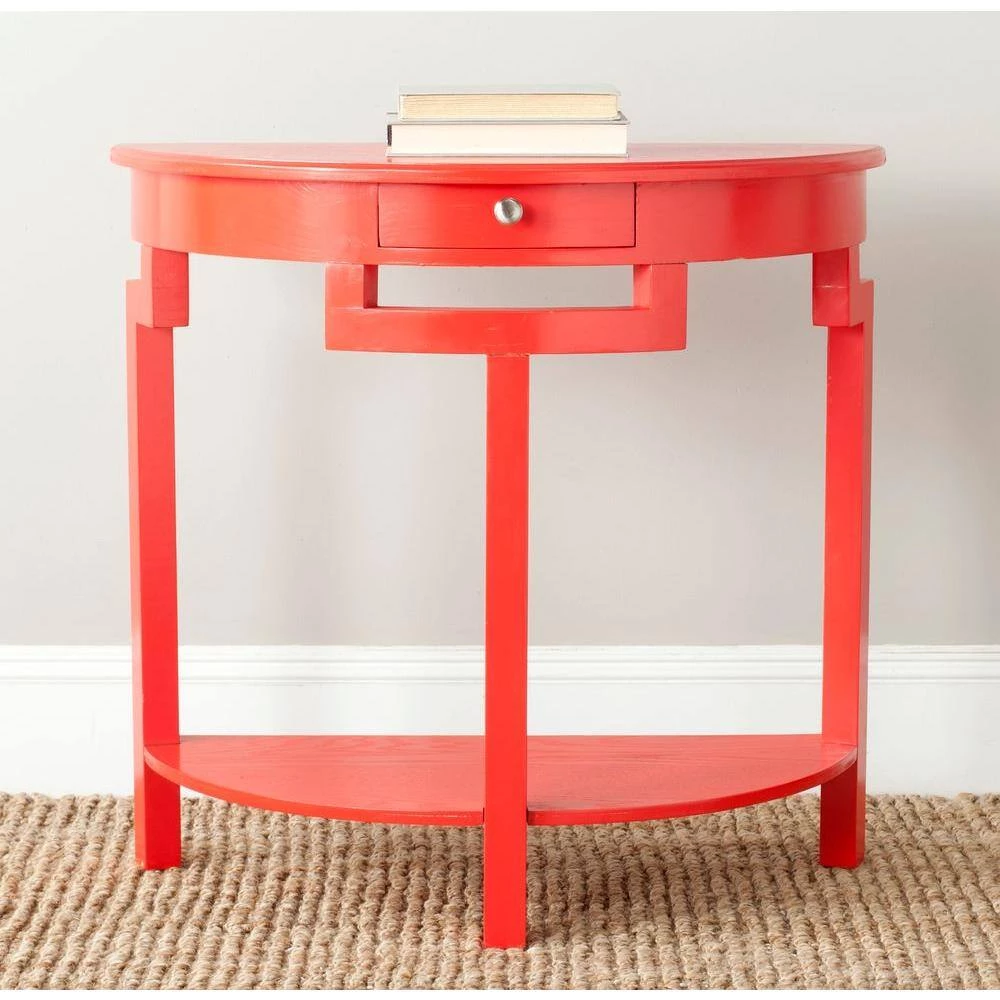 Liana 32 in. 1-Drawer Red Wood Console Table by SAFAVIEH 7 Liana 32 in. 1-Drawer Red Wood Console Table by SAFAVIEH - Image 5