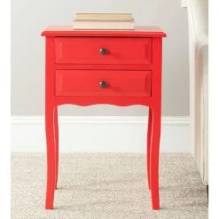 Lori Red Storage End Table by SAFAVIEH -Safavieh Sales Store hot red safavieh end side tables amh6576d 31 1000
