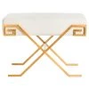 Luna Off-White/Gold Upholstered Entryway Bench by SAFAVIEH 2 Luna Off-White/Gold Upholstered Entryway Bench by SAFAVIEH -Safavieh Sales Store light beige safavieh bedroom benches fox6281a 64 1000