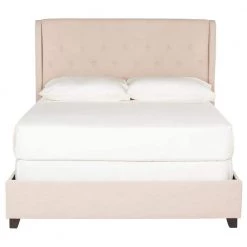 Blanchett Off-White/Beige Full Upholstered Bed by SAFAVIEH