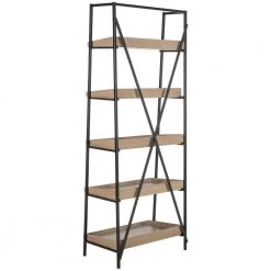 Joel 63 in. Brown/Black Metal 5-shelf Bookcase by SAFAVIEH 17 Joel 63 in. Brown/Black Metal 5-shelf Bookcase by SAFAVIEH -Safavieh Sales Store light brown black safavieh bookcases bookshelves fox4272a 44 1000