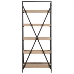 Joel 63 in. Brown/Black Metal 5-shelf Bookcase by SAFAVIEH 15 Joel 63 in. Brown/Black Metal 5-shelf Bookcase by SAFAVIEH -Safavieh Sales Store light brown black safavieh bookcases bookshelves fox4272a 4f 1000