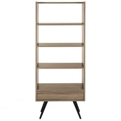 Terrence 63 in. Brown/Black Wood 4-shelf Bookcase by SAFAVIEH
