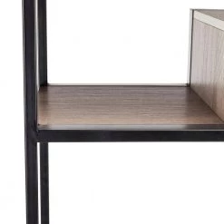 Joanna 61.8 in. Brown/Black Metal 5-shelf Bookcase by SAFAVIEH -Safavieh Sales Store light brown black safavieh bookcases bookshelves fox4281a 1f 1000