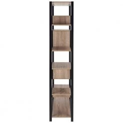 Joanna 61.8 in. Brown/Black Metal 5-shelf Bookcase by SAFAVIEH -Safavieh Sales Store light brown black safavieh bookcases bookshelves fox4281a 31 1000