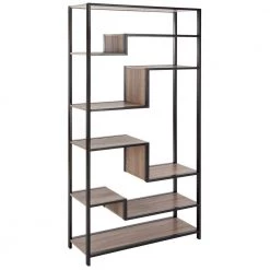Joanna 61.8 in. Brown/Black Metal 5-shelf Bookcase by SAFAVIEH -Safavieh Sales Store light brown black safavieh bookcases bookshelves fox4281a c3 1000