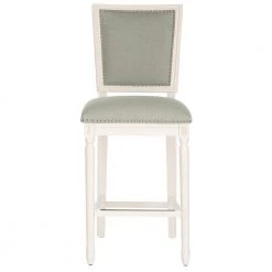 Buchanan 30 in. Light Gray and Cream Bar Stool (Set of 2) by SAFAVIEH -Safavieh Sales Store light gray cream distressed white safavieh bar stools fox6246a set2 4f 1000