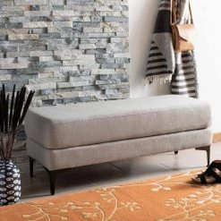 Elise 48 in. Gray/Black Upholstered Bench by SAFAVIEH -Safavieh Sales Store light gray linen black safavieh bedroom benches bch6302d 31 1000