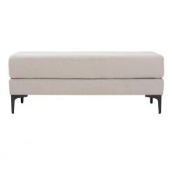 Elise 48 in. Gray/Black Upholstered Bench by SAFAVIEH