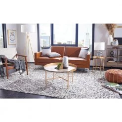 Prague 30.5 in. Light Gray/Gold Coffee Table by SAFAVIEH -Safavieh Sales Store light gray oak gold safavieh coffee tables cof4208a 76 1000