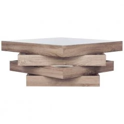 Anwen 34 in. Light Gray/Glass Coffee Table by SAFAVIEH