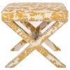 Palmer Yellow/Beige Accent Ottoman by SAFAVIEH -Safavieh Sales Store maize beige safavieh ottomans mcr4589m 64 1000