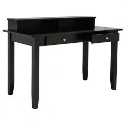 Winsome 47.2 in. Black Wood 2-Drawer Writing Desk by SAFAVIEH -Safavieh Sales Store matte black safavieh writing desks dsk1402a 76 1000