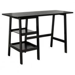 Sofara 47.2 in. Black Wood Writing Desk by SAFAVIEH -Safavieh Sales Store matte black safavieh writing desks dsk1403a 31 1000