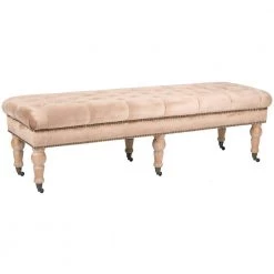 Barney Brown/Gold Upholstered Entryway Bench by SAFAVIEH -Safavieh Sales Store mink brown safavieh bedroom benches mcr4649e 31 1000