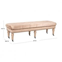 Barney Brown/Gold Upholstered Entryway Bench by SAFAVIEH -Safavieh Sales Store mink brown safavieh bedroom benches mcr4649e 40 1000