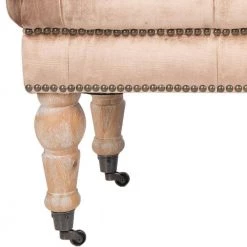 Barney Brown/Gold Upholstered Entryway Bench by SAFAVIEH -Safavieh Sales Store mink brown safavieh bedroom benches mcr4649e 44 1000