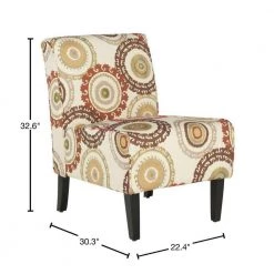 Marka Beige/Brown Armless Club Chair by SAFAVIEH -Safavieh Sales Store multi print safavieh accent chairs mcr1004a 40 1000