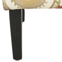 Marka Beige/Brown Armless Club Chair by SAFAVIEH -Safavieh Sales Store multi print safavieh accent chairs mcr1004a 44 1000