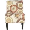 Marka Beige/Brown Armless Club Chair by SAFAVIEH -Safavieh Sales Store multi print safavieh accent chairs mcr1004a 64 1000